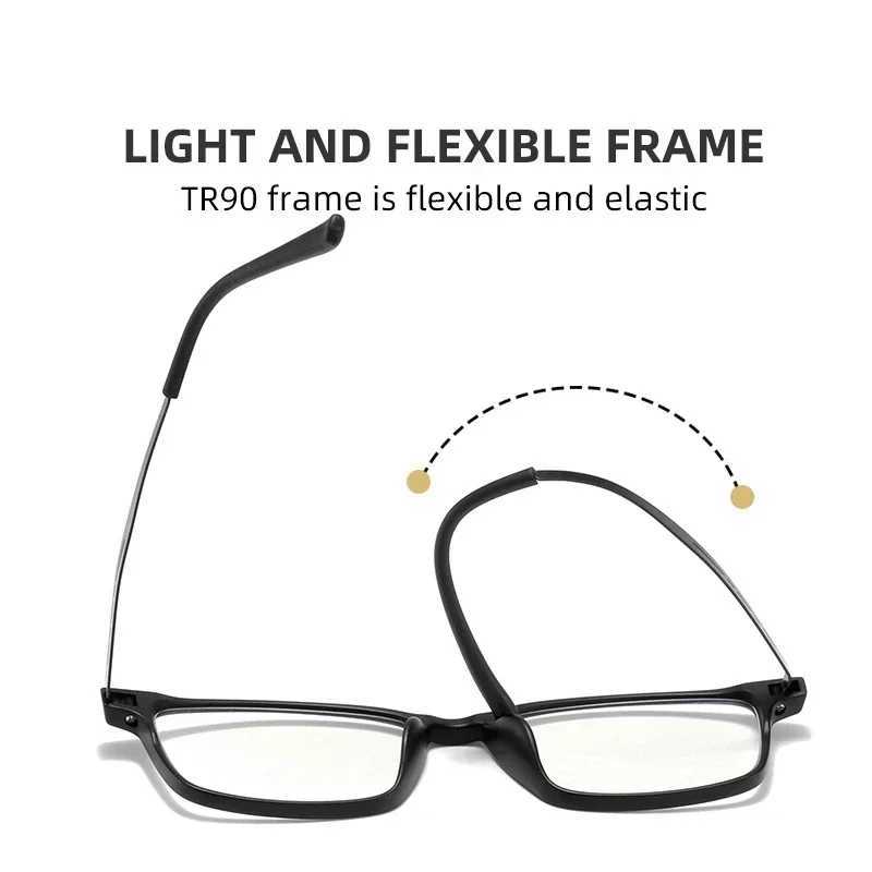 Ultralight Business Titanium Alloy Reading Glasses Men Anti Blue Light Presbyopia Eyewear High Quality Eyeglasses with Diopter W250513