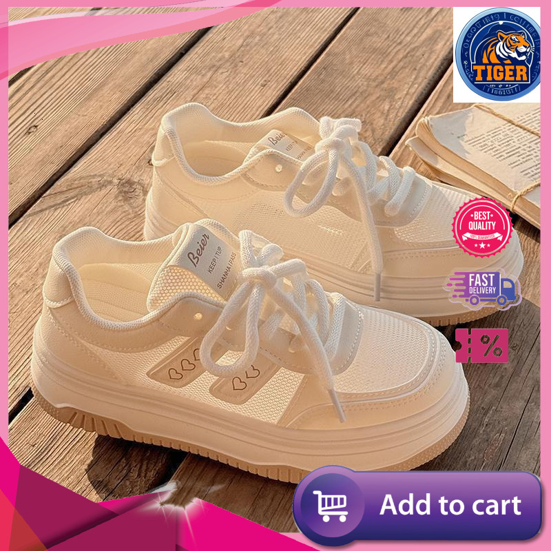 Ddmytiger New Summer With Mesh Surface White For Women Skirts Breathable Thin Casual Shoes Thick Soled Board Outdoor Shoes
