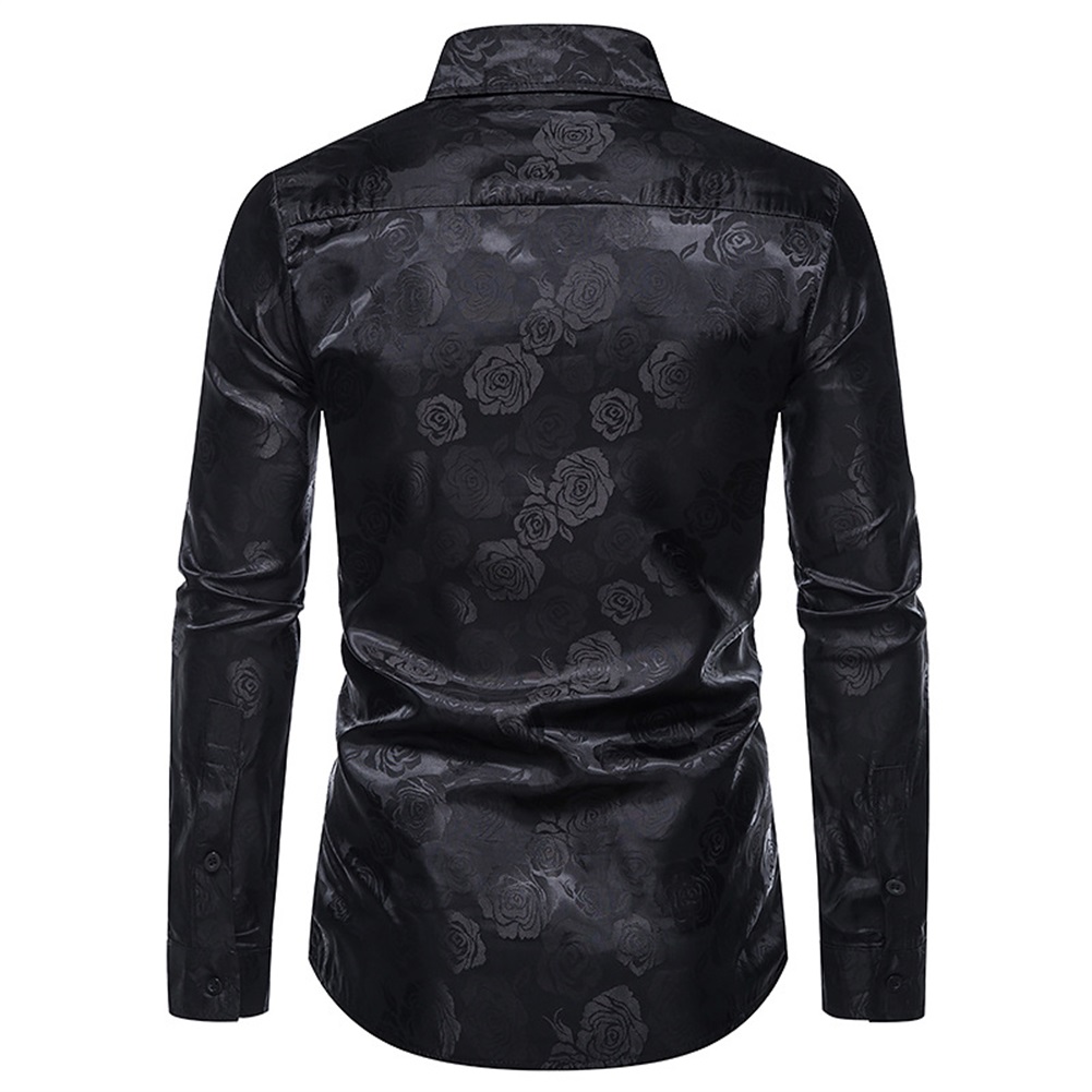 Men's Long-Sleeve Print Casual Shirt - Regular Fit for Outdoors & Parties