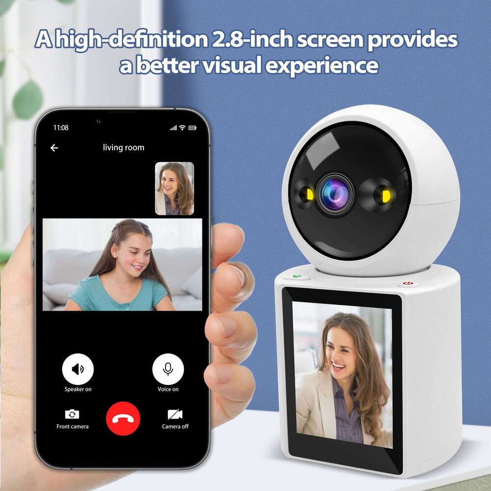 2.8-inch AI bidirectional visual monitoring camera, home mobile phone remote high-definition intercom call display screen