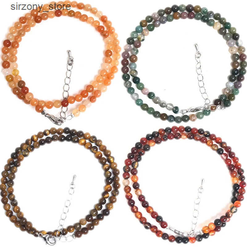 4mm Small Seed Bead Choker Necklace Handmade Natural Stone Opal Agate Crystal Necklace Bohemia Men Women Jewelry LOVERS Gift z250513UBGC