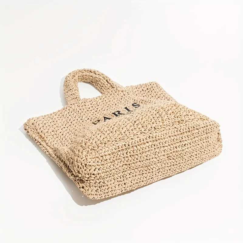 Casual Large Capacity Straw Tote Bag Designer Letters Women Handbags Handmade Woven Summer Beach Bag Big Shopper Purses 2024 Z250513