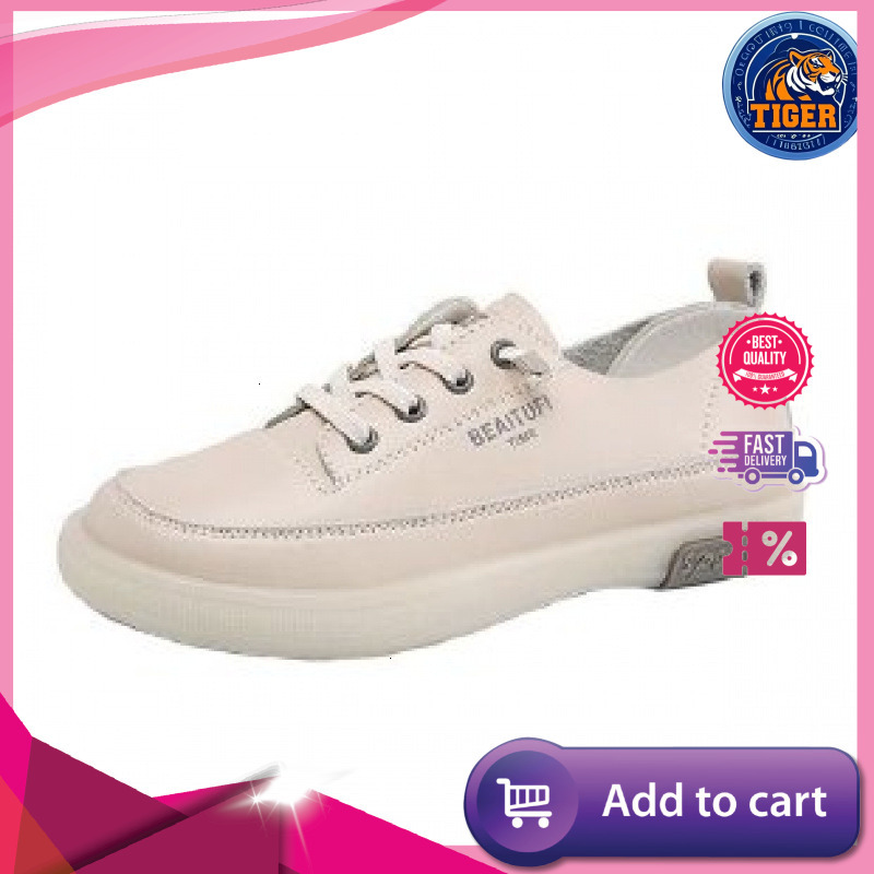 Ddmytiger White For Women In The Autumn Of New Flat Bottomed Cowhide With Soft Soles Comfortable And Easy To Step On Single Shoes Outdoor Shoes