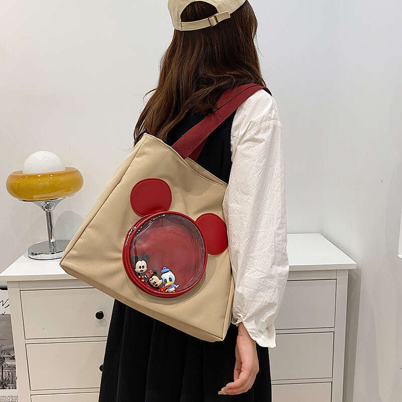 Cute , Tote, Korean Fashion Canvas, Outward Handheld Shopping Bag, Single Shoulder Diagonal Span, Factory Direct Sales, 2025 Versatile Style, New Tren