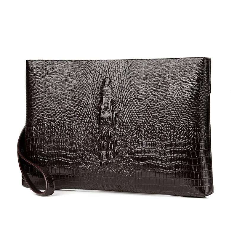 Brand Clutch Fashion Long Wallet Men Leather Double Zipper Business Purse Black Brown Casual Male Handy Money Bag