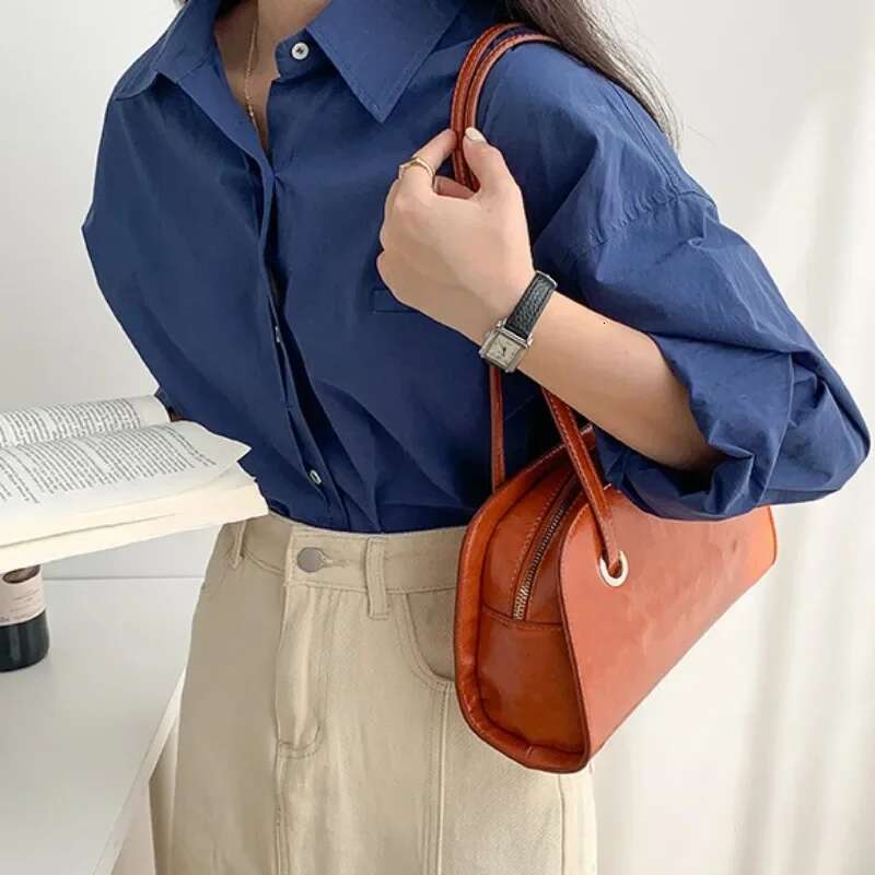 Korean Fashion PU Underarm Bags Women 2025 All Match Simple Solid Shoulder Bag Office Lady Classic Style Handbag Bolsa Mujer