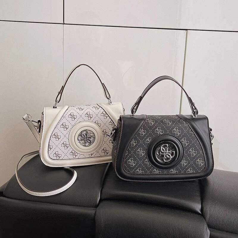 Stylish Vintage Letter Crossbody Bag Elegant Leather Tote Minimalist Designer Handbag For Casual Commuter Women Purse