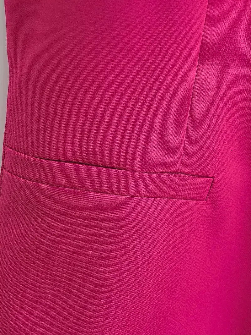 Womens fashionable Vneck sleeveless pocket short sleeved vest jacket for office women single chest casual slim fit top CT2208 250506