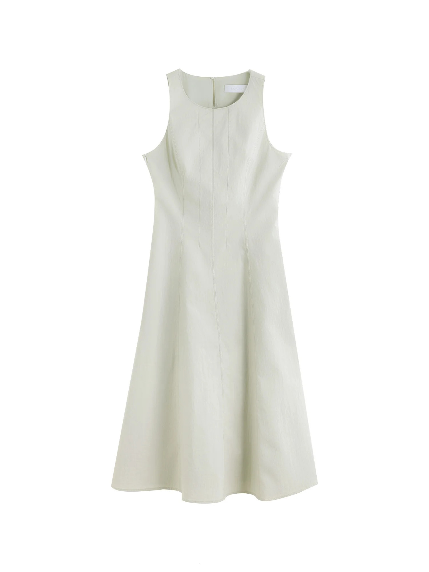 ZIQIAO Workplace Simple Commuting Waist Dress Women Summer Green Slim Temperament Vest Skirt 25ZQ92067 250513
