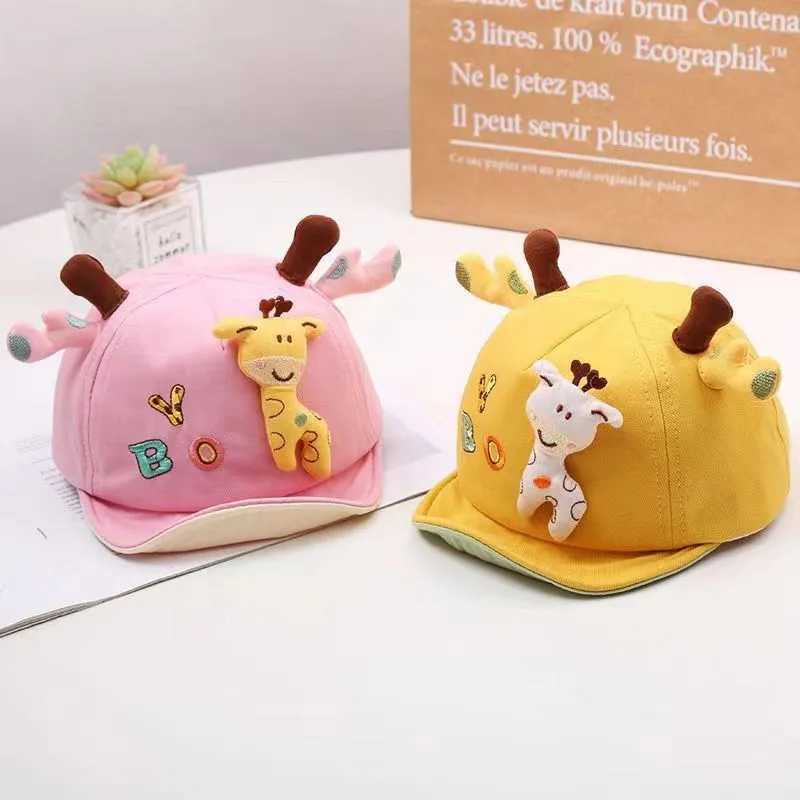 Cute Giraffe Baby Duckbill Hat Cartoon Toddler Soft Edge Duck Tongue Hat 6-18 Month Boy Girl Infant Sun Visors Kids Baseball Cap R250512