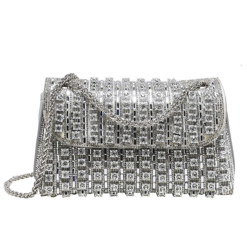 Xiaoxiang Fengshui Chain Small Square for Women s New High end Style Diamond Inlaid Mobile Phone Showcase Underarm Bag