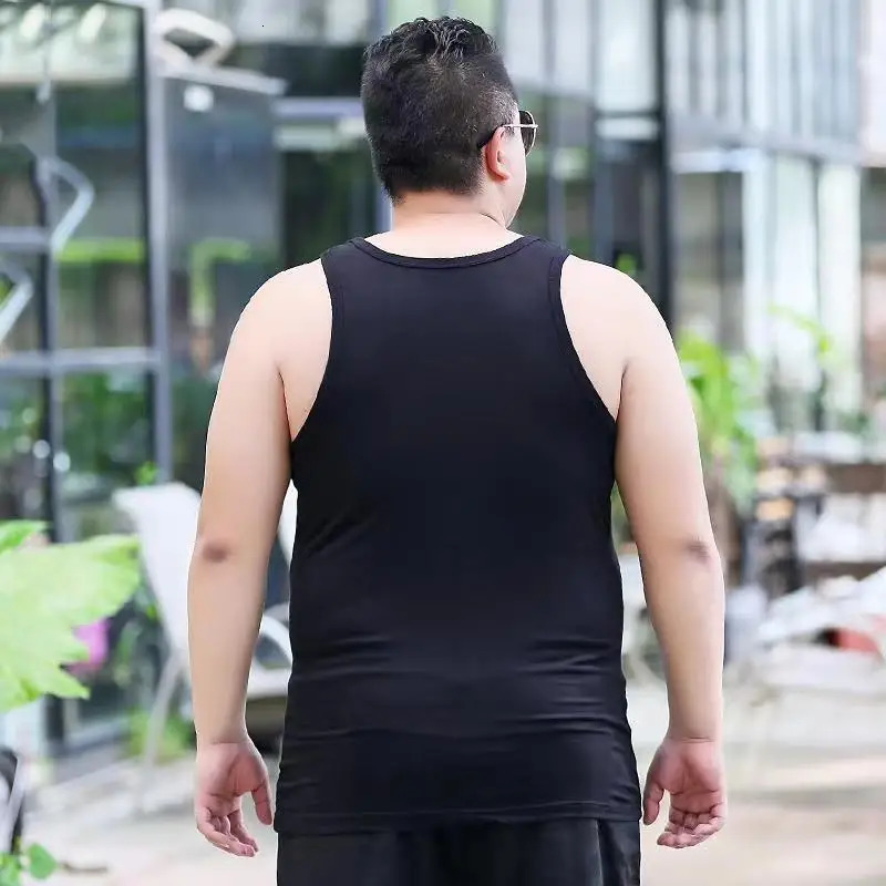 Two pieces Cotton Big Size Summer men clothing Tank Tops L-6XL Singlets Sleeveless fitness vest Bodybuilding Breathable t shirt 250513