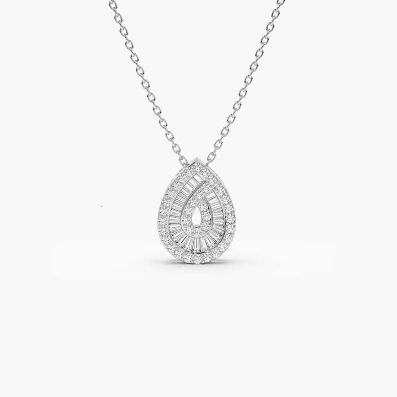 14k teardrop shaped long stick bread circular statement fashion charm gold droplet pendant necklace