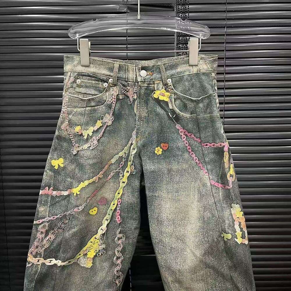 AC Home Candy Chain Bending Knife Jeans Heavy duty Laundry Versatile Wide Tube Casual Pants