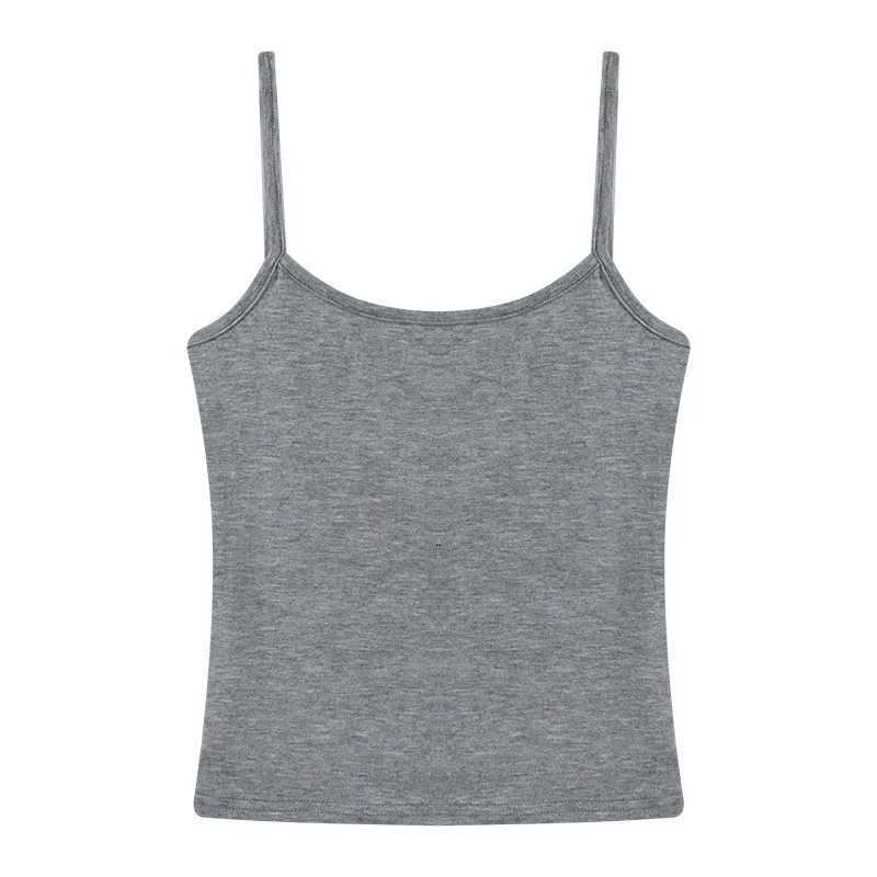 1pcs Girls Padded Bra Tank Top Women Casual Strap Top Vest Female Camisole With Removable Built In Bra Fitness Clothing S M L XL M250513