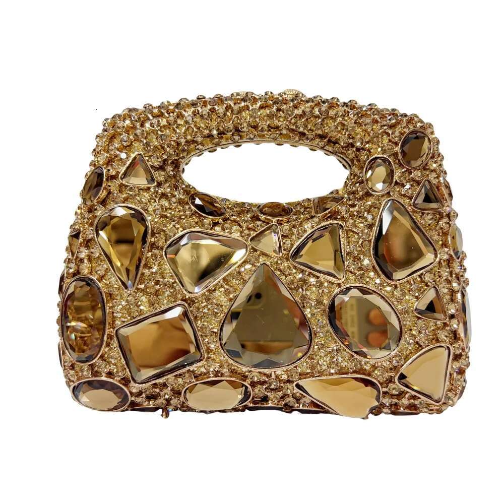 Women Gold Crystal Clutch Purse Gems Evening Party Dinner Dia Shoulder Bags tail Rhinestone Handbags and Purses