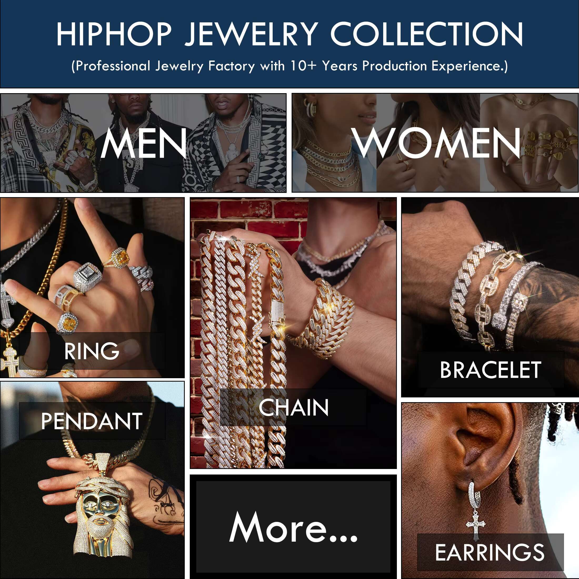 J011 China Jewelry Wholesale 925 Sterling Silver Custom Men Hiphop Iced Out VVS Diamond Moissanite Hip Hop Stud Earrings