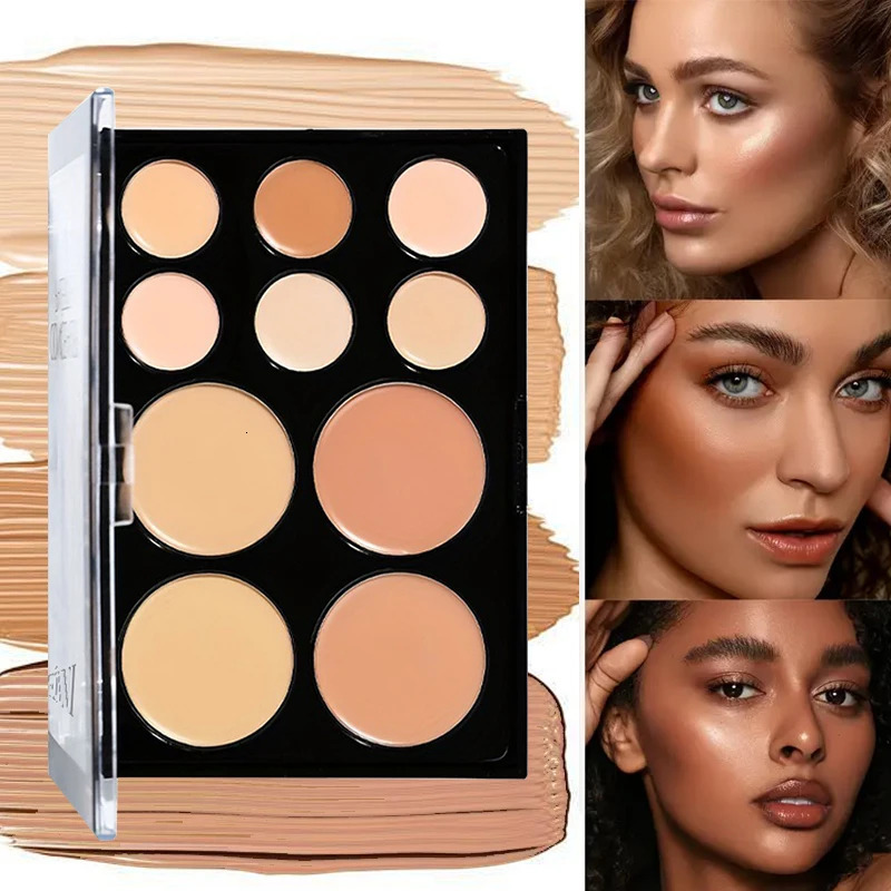 10 Colors Concealer Palette Eyeshadow Base Palette Matte Contour Dark Circles Tattoo Contour Covering Concealer Cream Lasting 250512