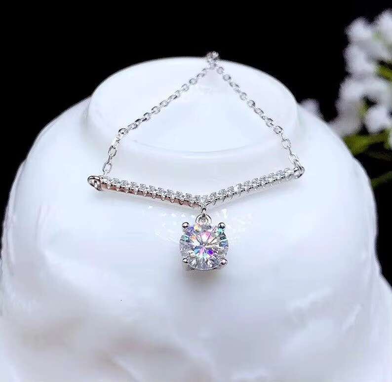 2.00tcw round cut silica pendant necklace, pure sier gift necklace