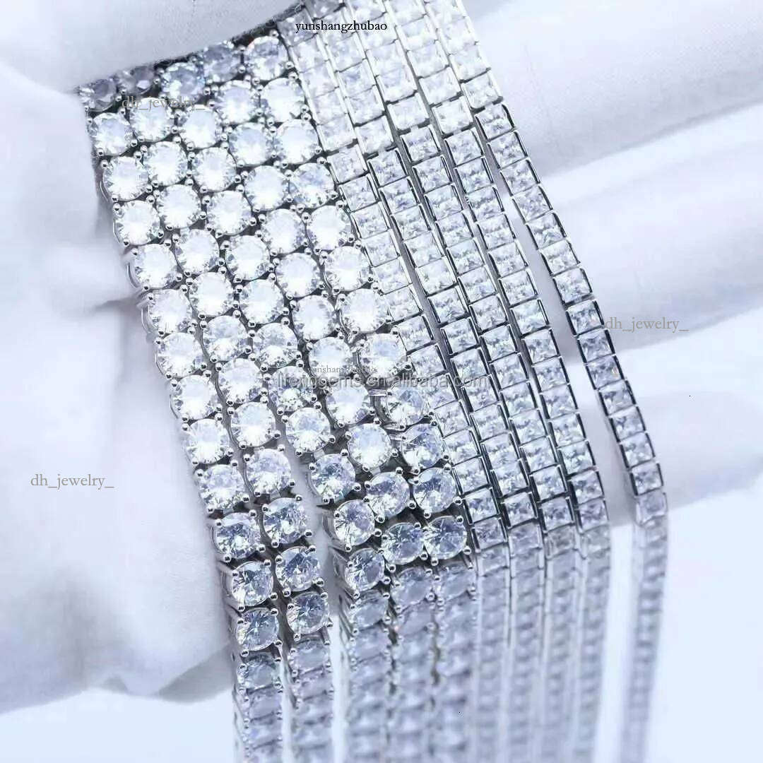 Lifeng Eent Cut Necklace Hand-set Craftsmanship10mm Rock Candy Tennis Chain d Vvs Moissanite Dia Chian 10MM