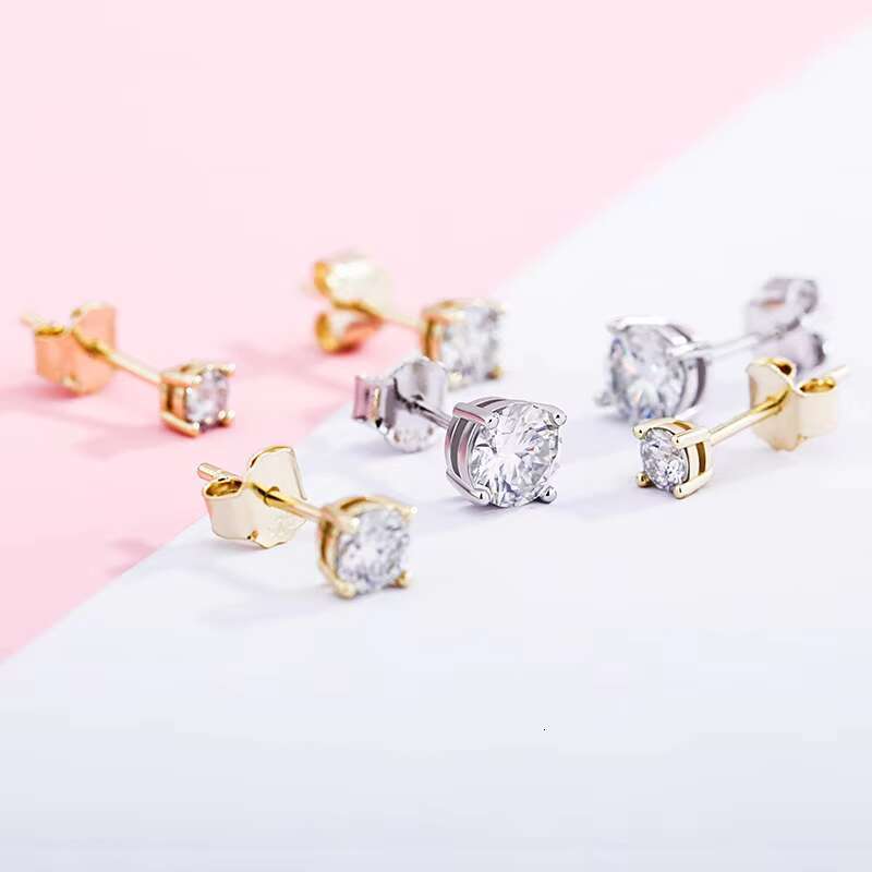 Hip Hop 925 Sterling Silver Jewelry Moissanite Earring Studs Jewelry Women Earrings Women Accessories Earrings