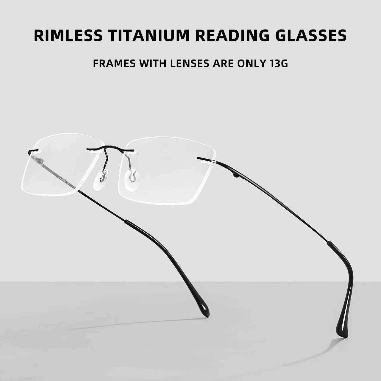 Titanium Reading Glasses Men High Quality Magnifying Presbyopic Eyeglasses Titanium Frames Anti Blue Light Rimless Glasses Men W250513