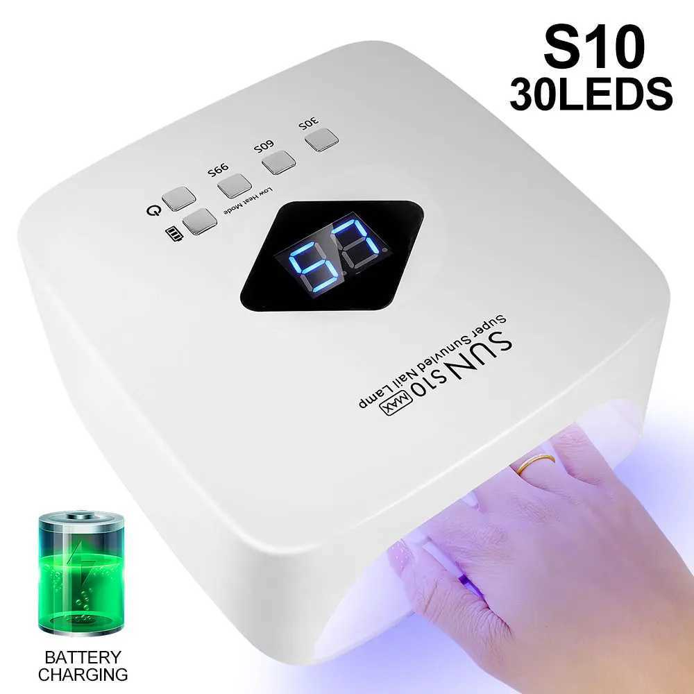 30 LED Nail Lamp Rechargeable UV Gel Polished Nail Lamp with Automatic Sensor and Timer Nail Gel Curing LED Lamp Equipment W250513