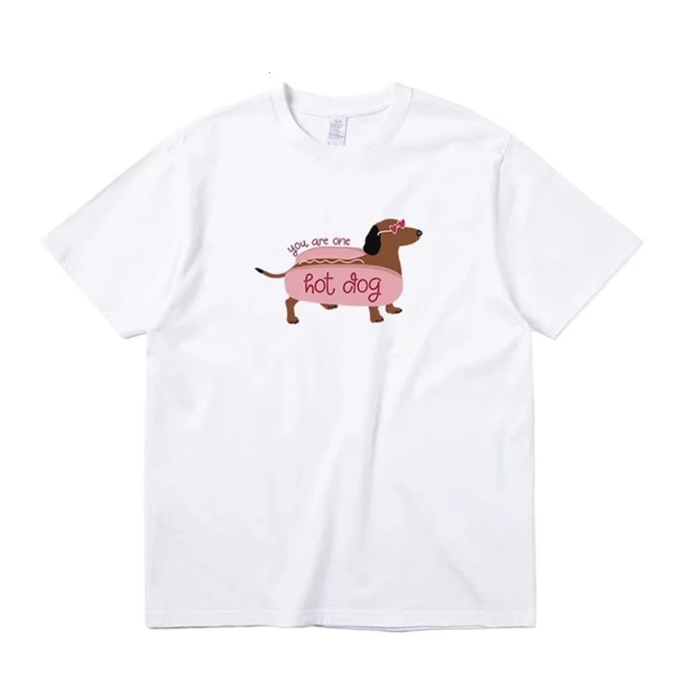 You are One Dog Tshirt Summer Street Fashion Casual Wear Printed Funny Women White Short Sleeve Loose Cotton Top 250513