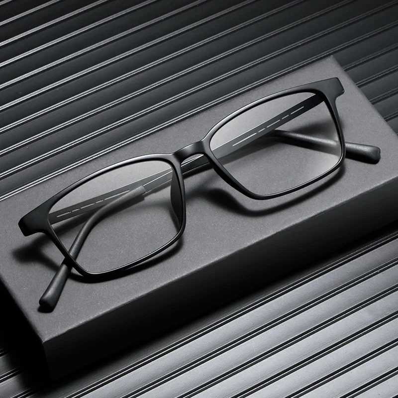 Ultralight Business Titanium Alloy Reading Glasses Men Anti Blue Light Presbyopia Eyewear High Quality Eyeglasses with Diopter W250513