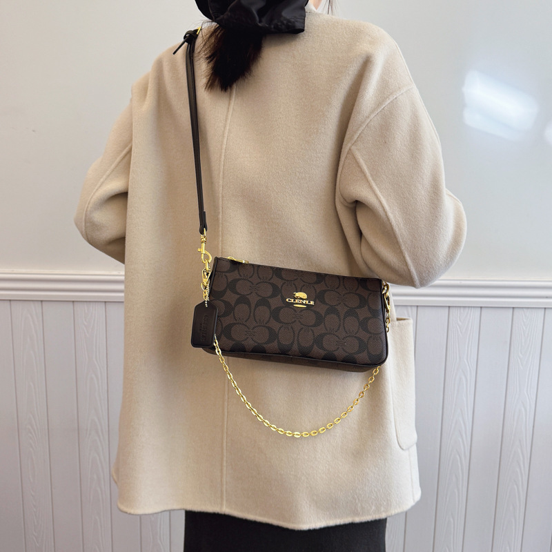 Women's new style of high texture mahjong bag armpit bag all fashion soft leather shoulder crossbody bag 2025s hot