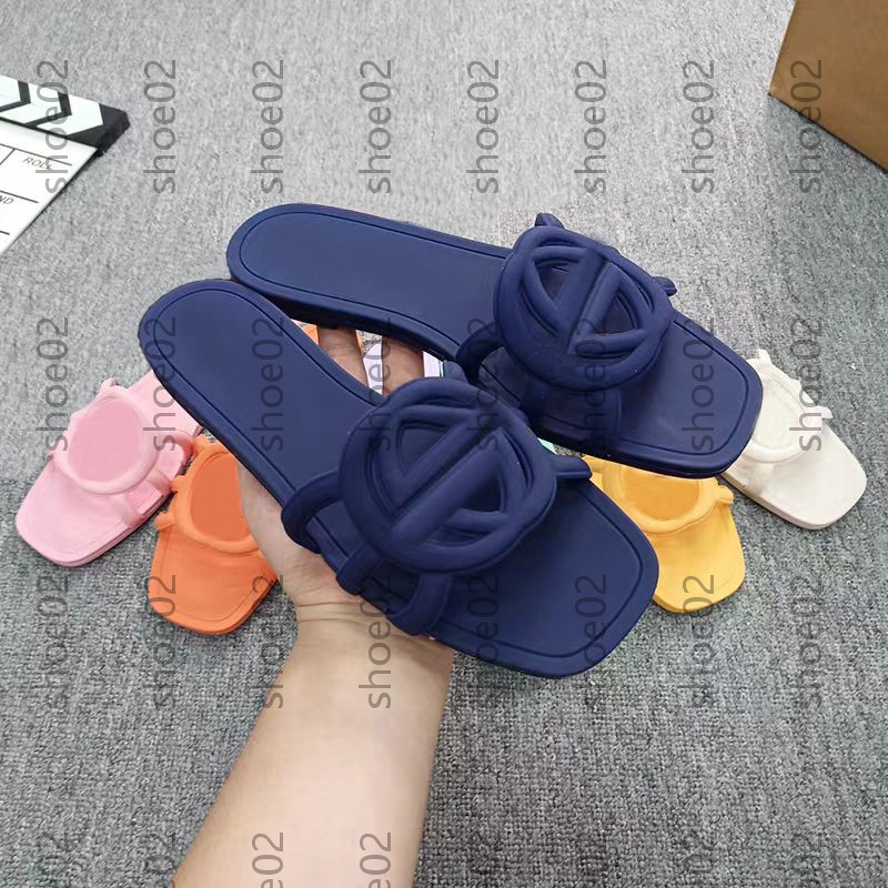Designer sandals beach slippers new rubber slides purple yellow jelly colored slides comfortable and casual shower sandale