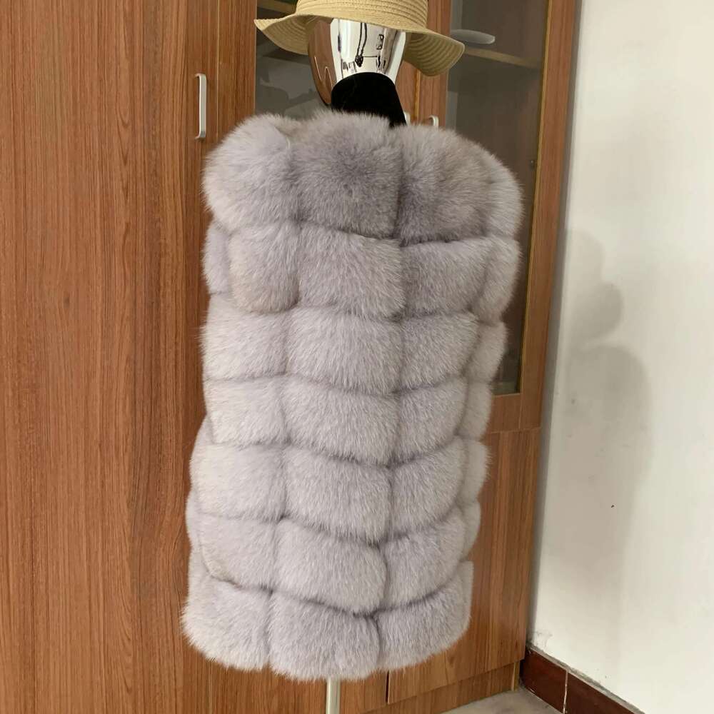 Real women's autumn and winter warm natural jacket raccoon vest genuine fox fur coat high-quality free send