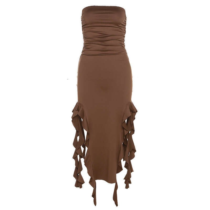 Women Clothes Dress Wind Spring Fashion Trendy Women S New One Shoulder Strapless Hip Hugging Slim Fit Irregular Dress KQ