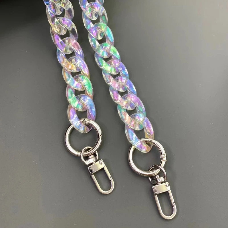 FishSheep DIY Iridescent Acrylic Chunky Chain Strap For Handbag Bags Resin Colorful Chain For Necklace Jewelry Accessories 250512