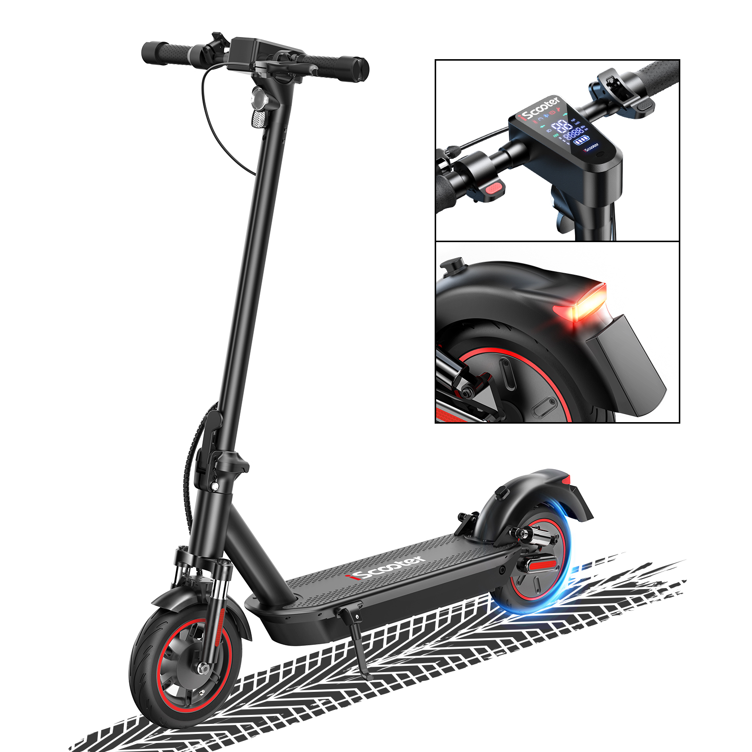 iScooter i10MAX 10 inch Electric Scooter with APP Offroad 750W Folding E-Scooter 48V 18AH Battery 45km/h Max Speed 96KM Range