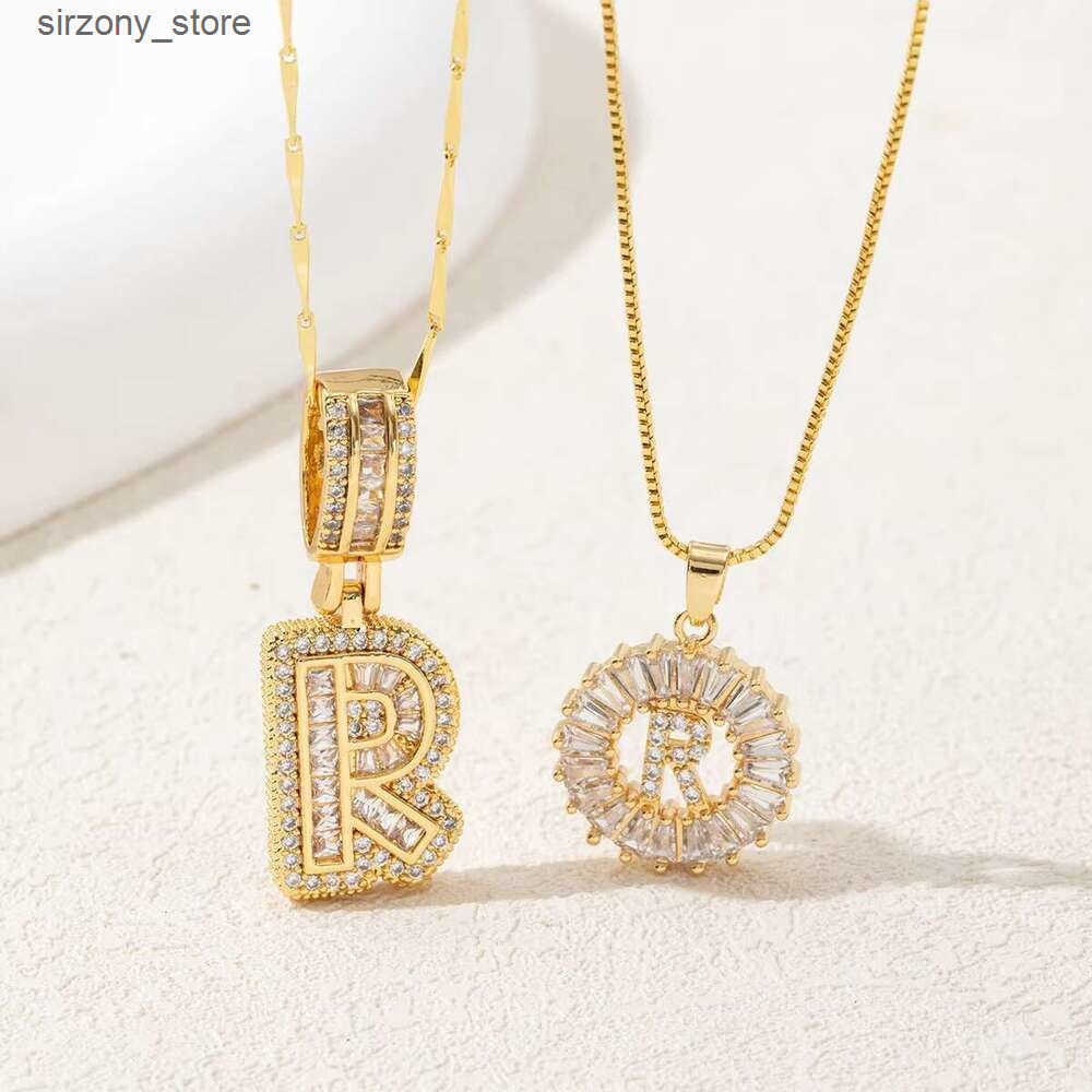 DHCollections Cross-Border Popular 26 Letter Necklace for Women Full Dia Rock Candy Copper Inlaid Fashion Pendant Necklaces z250513KOGX