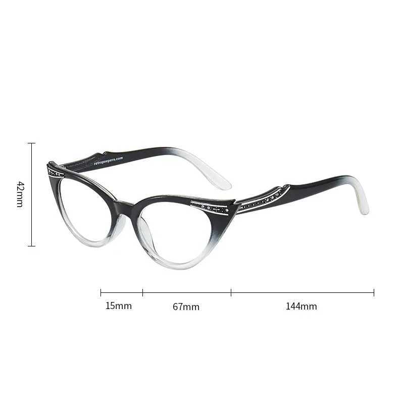 Classic Candy Color Reading Glasses New Diamond Inlaid Cat Eye Presbyopia Glasses Men and Women Eyeglasses Diopter 0 To +4.0 W250513