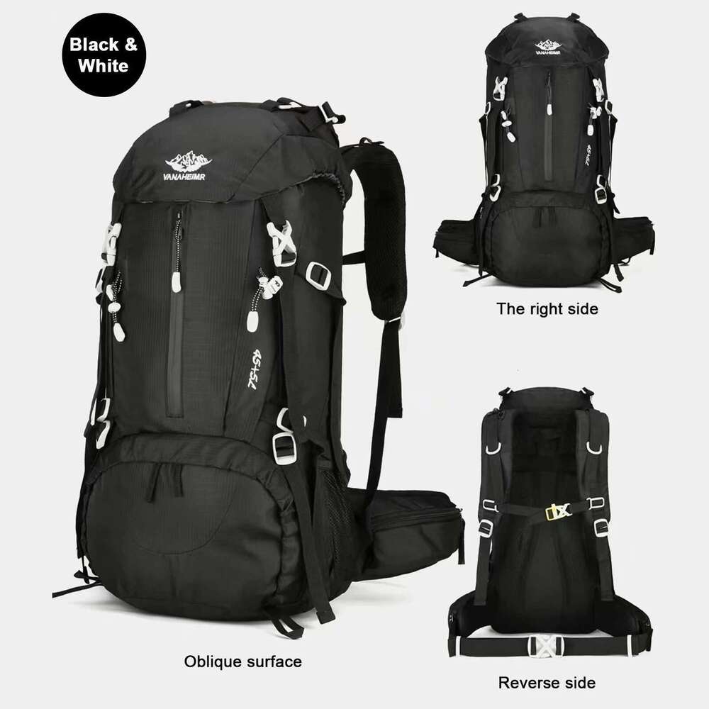 50L Hiking Waterproof Camping Backpack Rain Cover Travel Day Pack w Shoe Compartment for Outdoor Backpacking Climbing