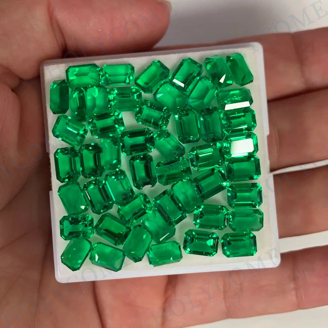 Lab Grow Emerald High Quality Loose Emerald Gemstone Shape Colombia Hydrothermal Synthetic Lab Created Emerald Diamond for Jewelry