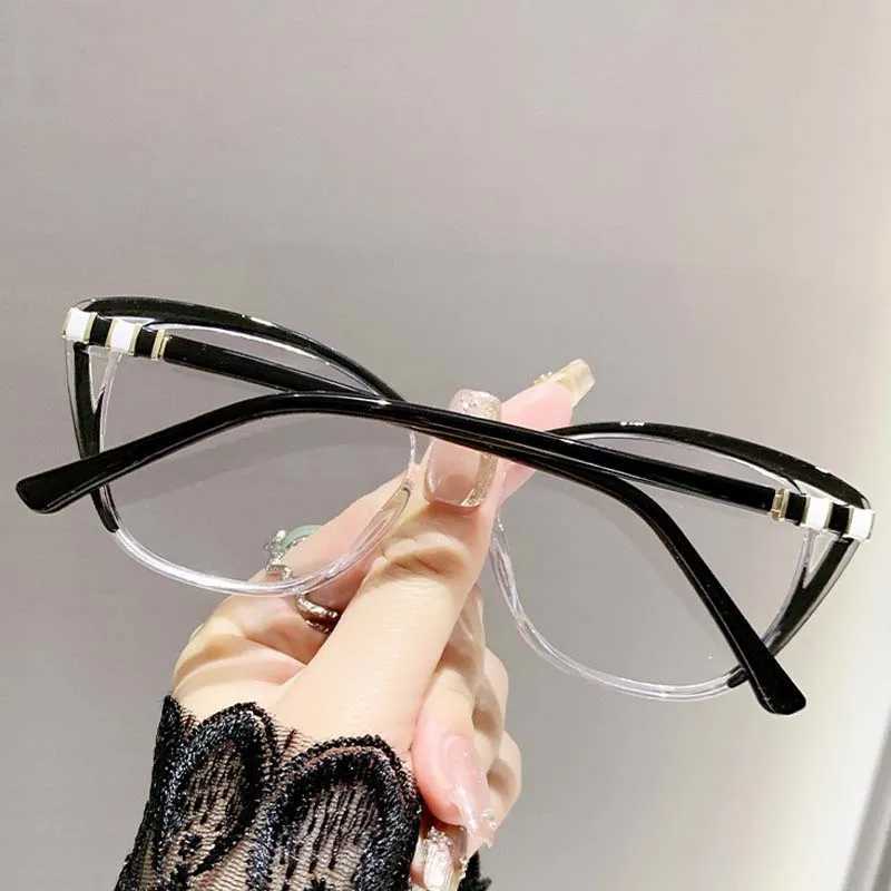 Cat Eye Myopia Glasses Photochromic Anti-UV Sunglasses Blue Light Blocking Color Changing Minus Glasses with Diopters 0 To -4.0 W250513