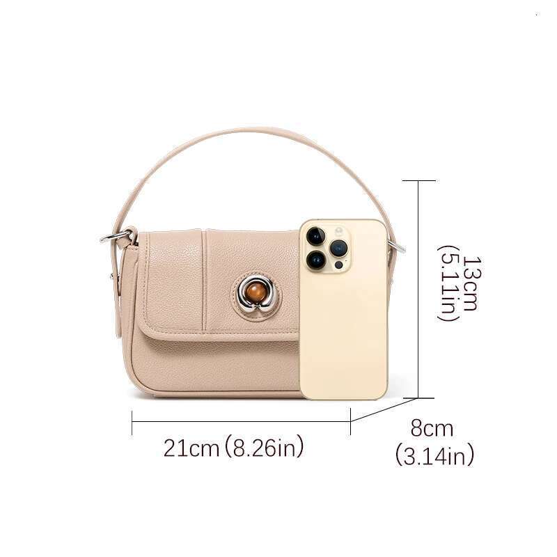 Aidrani Soft genuine leather handbag 2025 new storage design detachable strap cross-body single shoulder