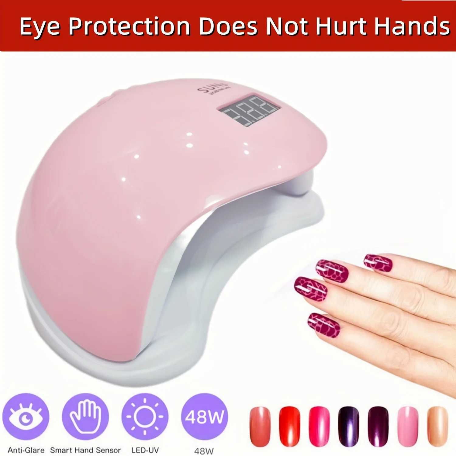 YIKOOLIN 48W UV LED Nail Lamp for Professional Saloon Fast Nail Gel Dryer With 4 Timers Automatic Sensor LCD Display W250513