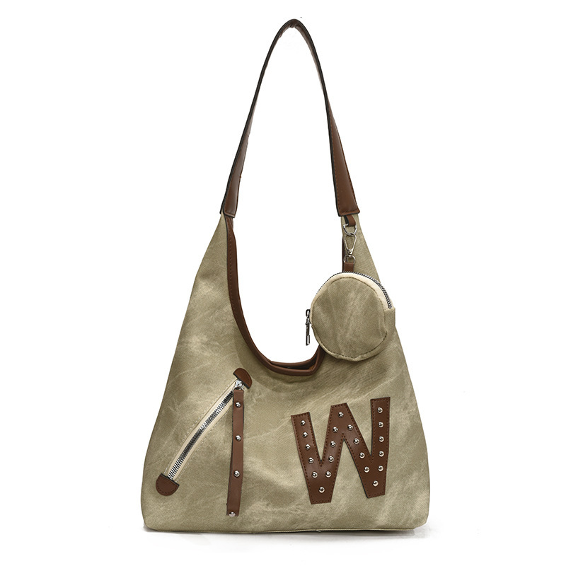 Fashion women's 2025 summer new splicing shoulder large capacity tote casual armpit bag