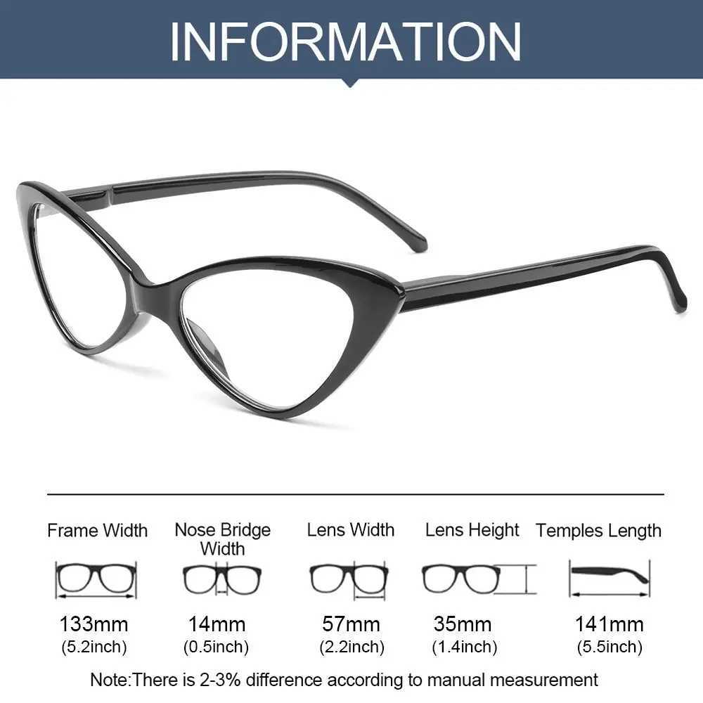 Fashion Cat Eyes Reading Glasses Ultralight Small Frame Clear Lens Presbyopic Eyeglasses For Women Men With +1.0 to +4.0 W250513