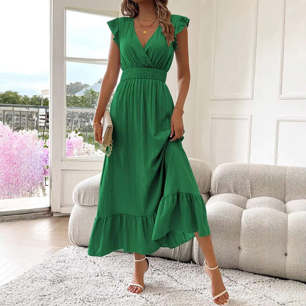 Women Clothes Dress New Women S Long Summer Short Sleeved Dress KQ