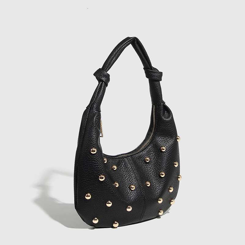 Designer Bag 2025 Personalized Rivet Fashion Shoulder Bags Solid Color PU High-End Yellow Crescent Bag Women Handbag Brand Small Tote Bag Luxury Bag