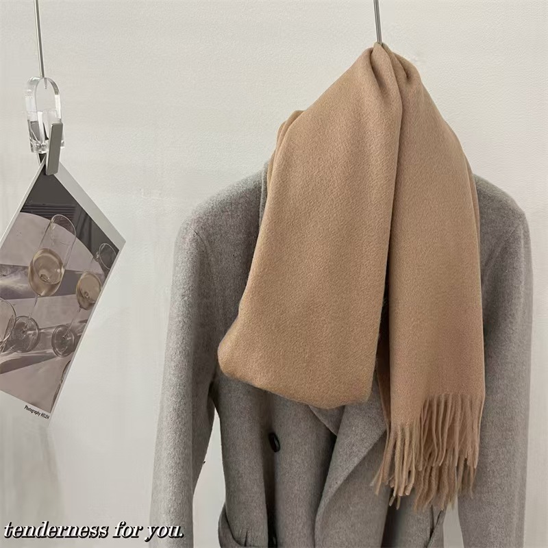 T695 Australian solid color wool scarf for women, all-match, warm, high-end narrow style in winter