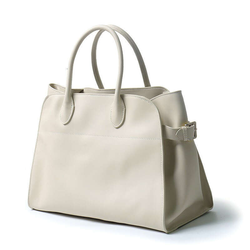 Cowhide New Large Capacity Tote Leather Versatile Commuter One Shoulder Handbag Women s Boston Bag