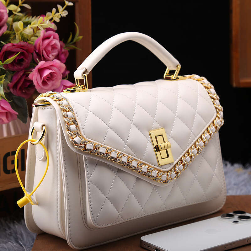 Counter genuine leather for women Korean version new fashion and high end sense one shoulder crossbody versatile large bag