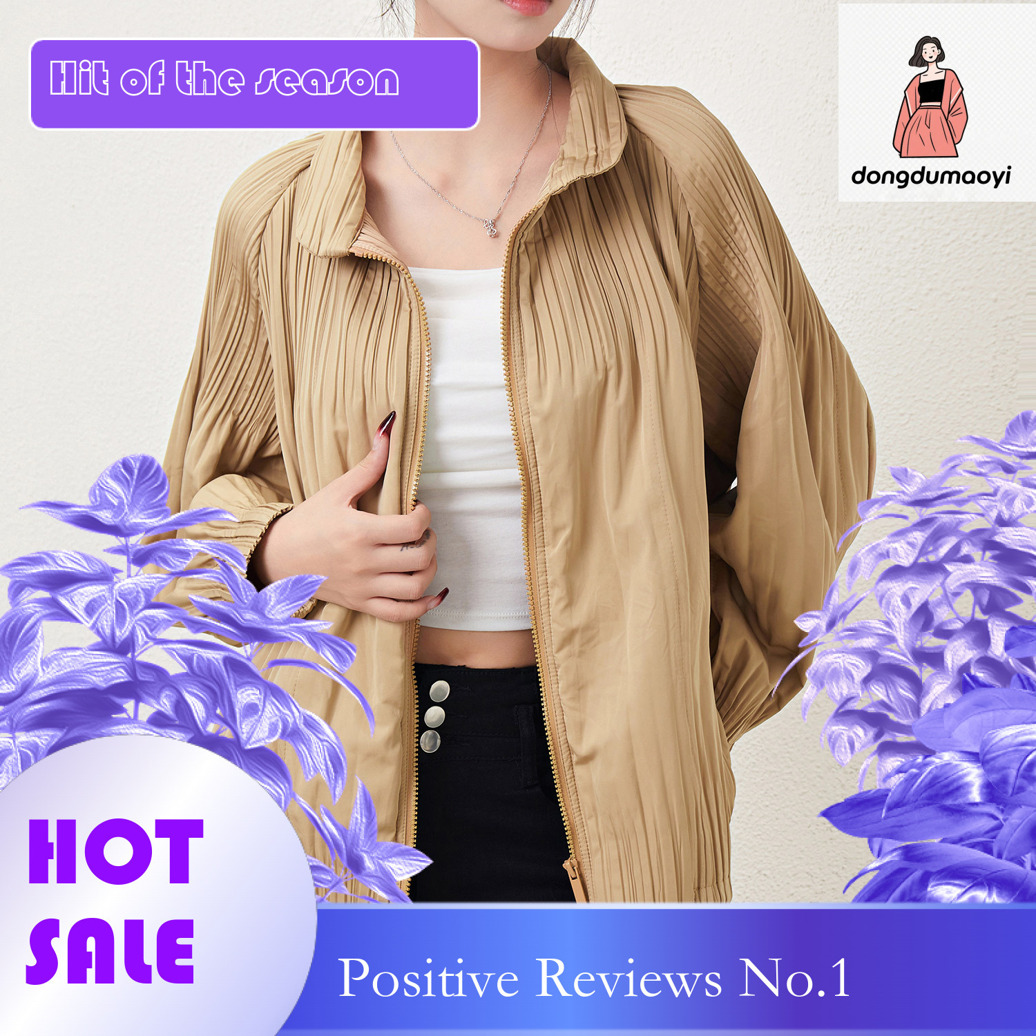 dongdumaoyi Miyake coat, cotton pleated style winter new casual short style, loose and slimming women's plus size jacket, hoodie